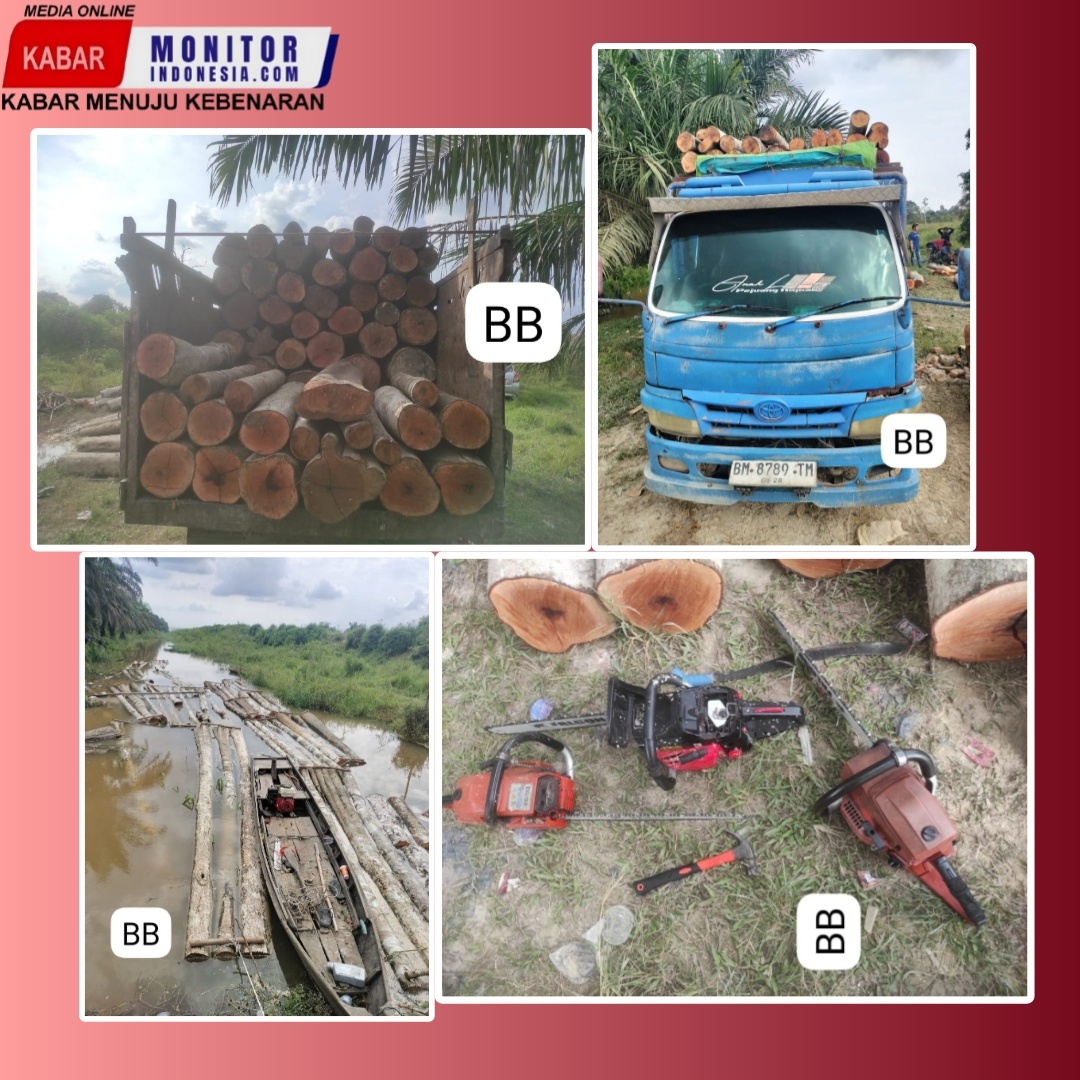 Unit Reskrim Polsek Langgam Amankan Pelaku Illegal Logging di Langgam