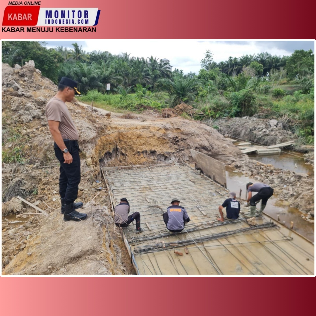 Pengerjaan Jembatan Presisi Polri di Kampung Melati Berlanjut