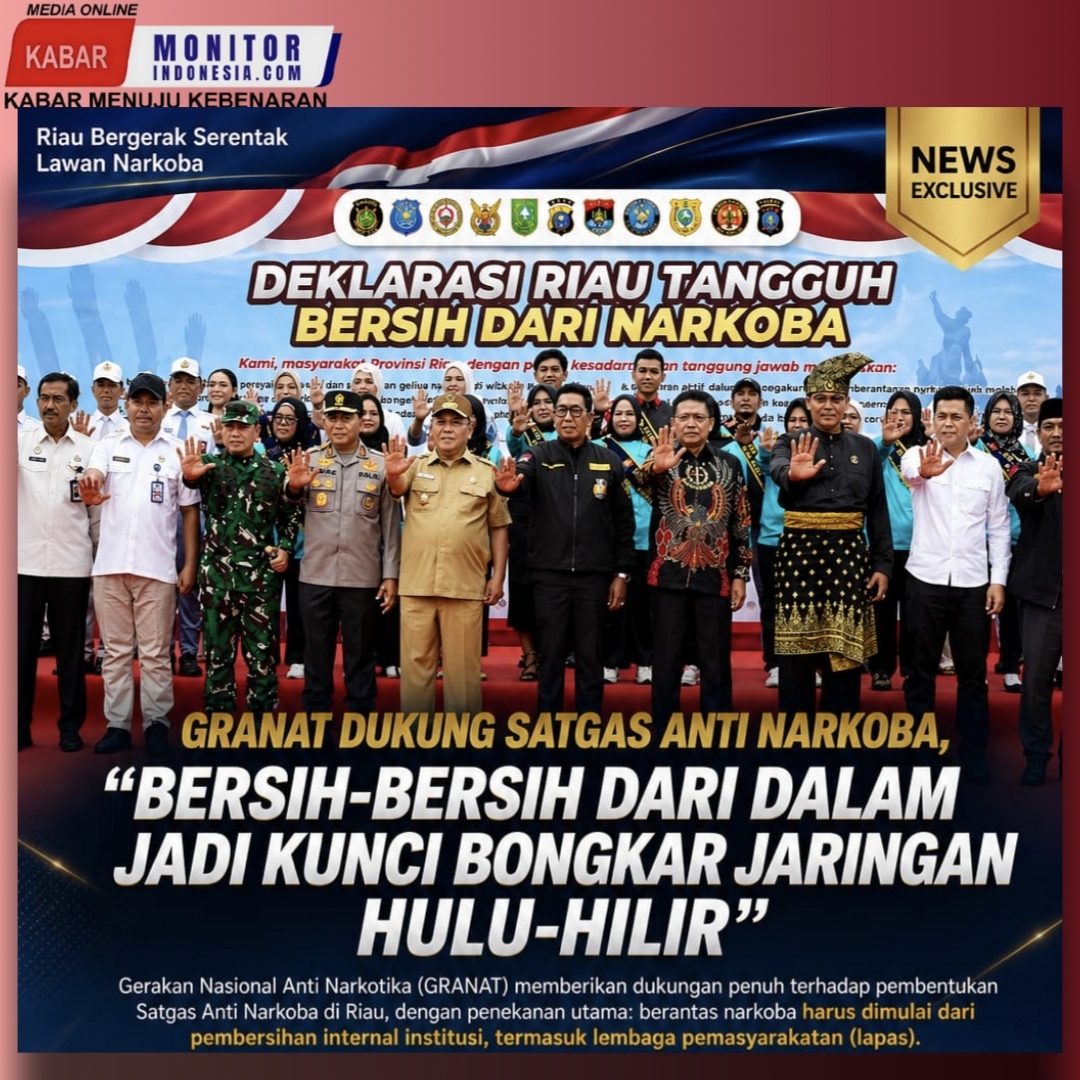 GRANAT Dukung Penuh Satgas Anti Narkoba Prov. Riau, Tekankan “Bersih-Bersih dari Dalam” Jadi Kunci Bongkar Jaringan Hulu-HilHulu-Hilir